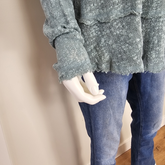 We The Free Ocean Air Hacci Moss Long Sleeve Top Sz XS - Picture 3 of 10